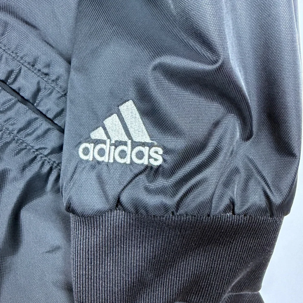 Adidas State Warmup Jacket Mens Small Black Green‎ Snap Windbreaker